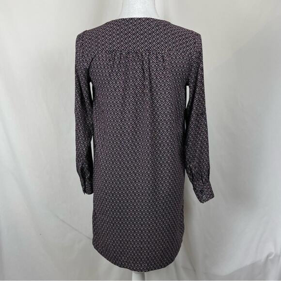 LOFT Burgundy Black White Print Office Date Night Shift Dress NWOT Size XXS - Picture 6 of 12